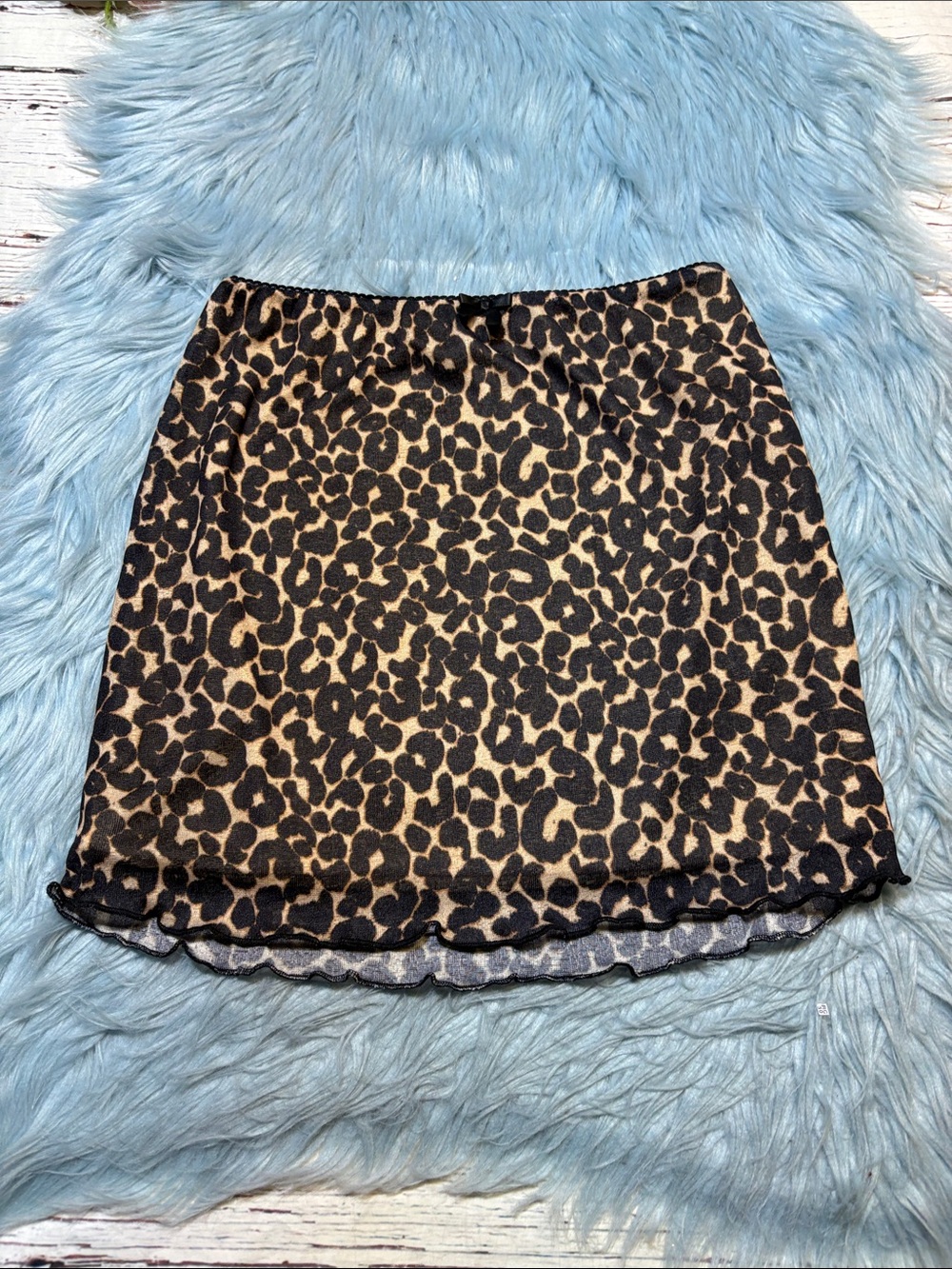 Wild Fable Leopard Print Mesh Skirt sz XS